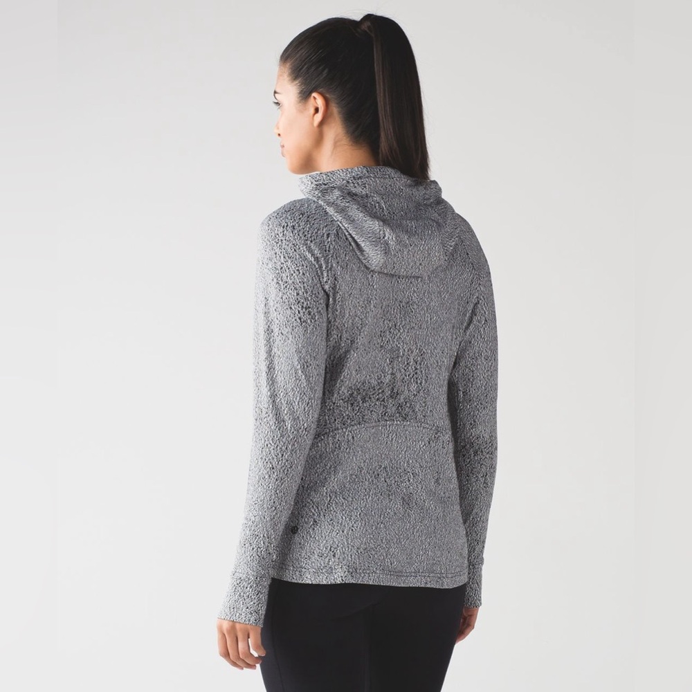Lululemon Ready To Rulu Hoodie in Running Spray Jacquard Black & White, size 2
